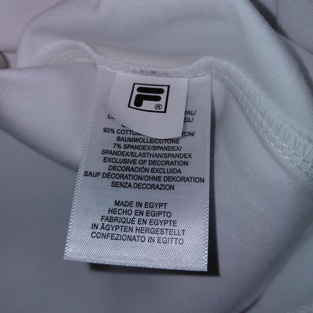 Fila Shirt Womens Size Large White Logo Spell Out T-Shirt New With Tags - Picture 4 of 5